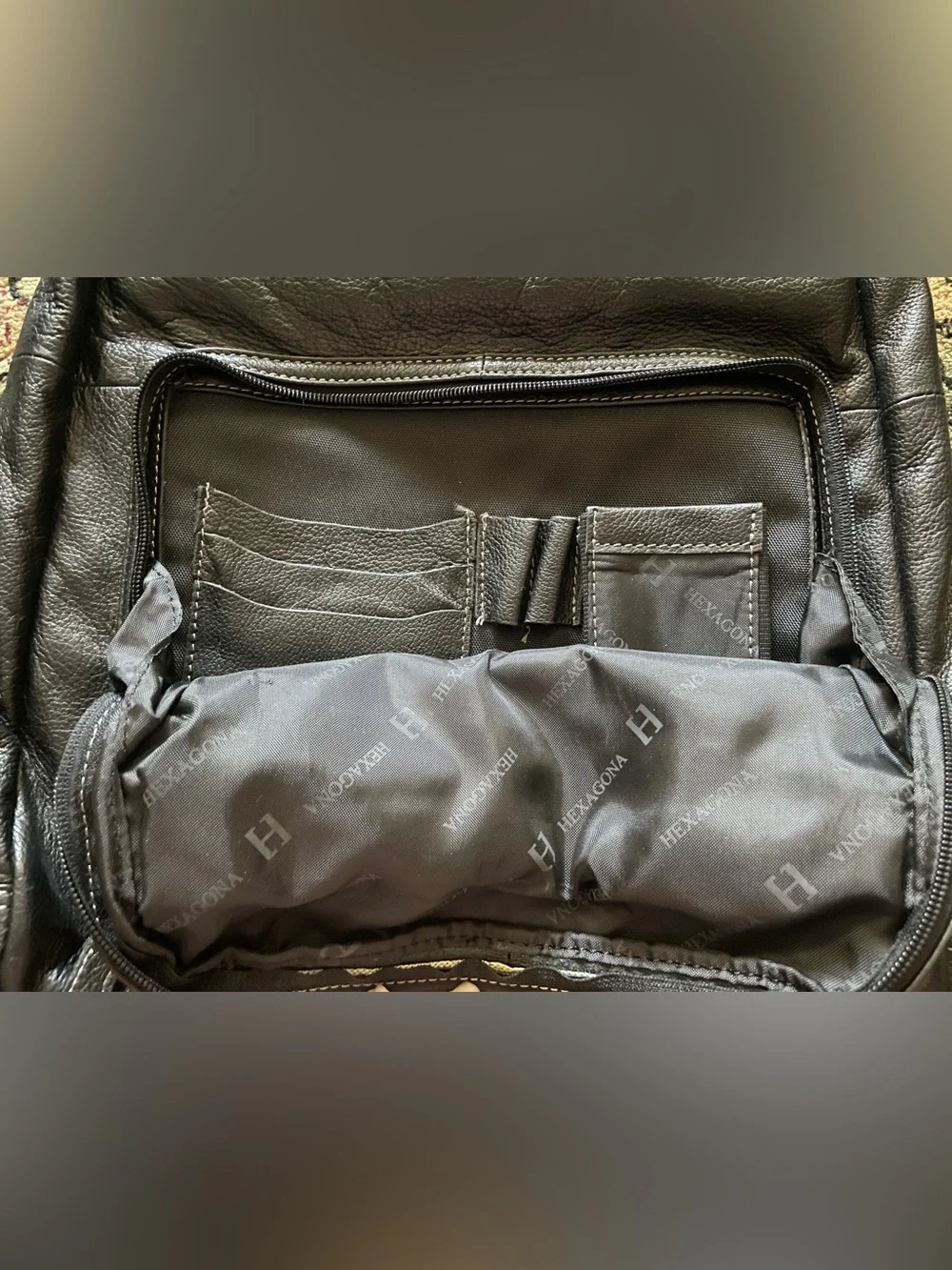 Hexagona Paris Leather Travel Backback